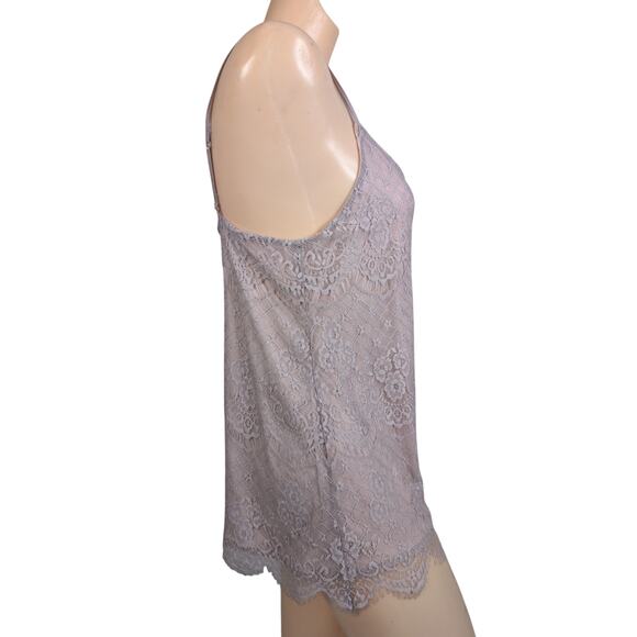 Pink Floral Crochet Lace Cami Top Mesh Medium Y2K Coquette Fairy Dainty Ethereal - Picture 4 of 7
